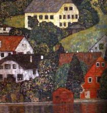 Haga click para ver la imagen ampliada houses in unterach on the attersee 1916 - vienna osterreichische museum fur angewandte kunst.jpg